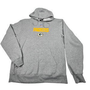 Reebok Green Bay Packers Hoodie Mens Medium Gray Sweatshirt NFL Football